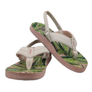 Reef Pink Palm Print Kids Ahi Sandal Size 9 Toddler